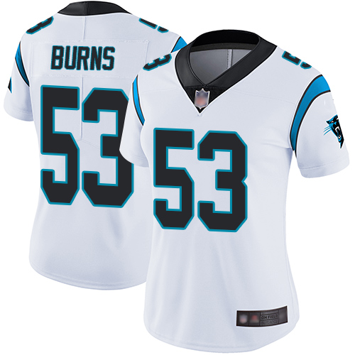 Carolina Panthers Limited White Women Brian Burns Road Jersey NFL Football #53 Vapor Untouchable->women nfl jersey->Women Jersey
